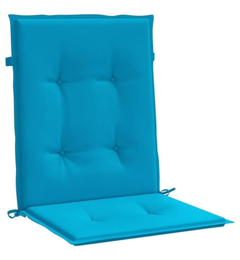 Coussins de chaise de jardin à dossier bas lot de 6 bleu