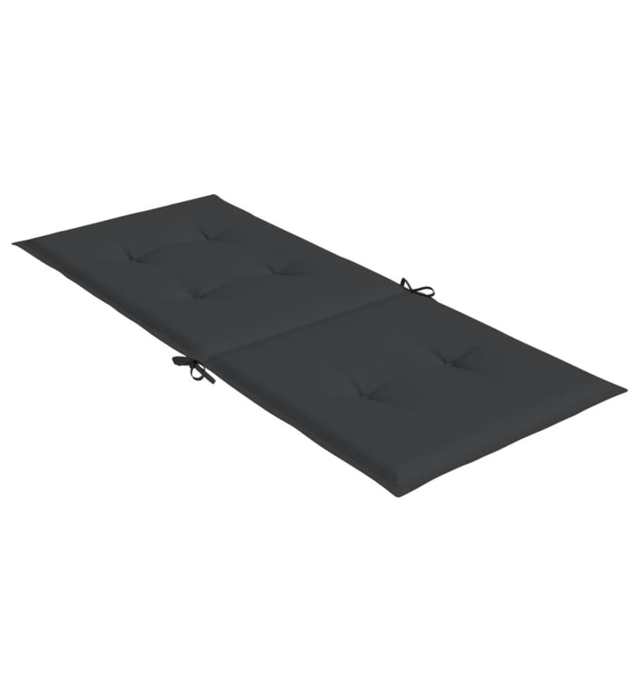 Gartenstuhlauflagen für Hochlehner 6 Stk. Schwarz 120x50x3 cm