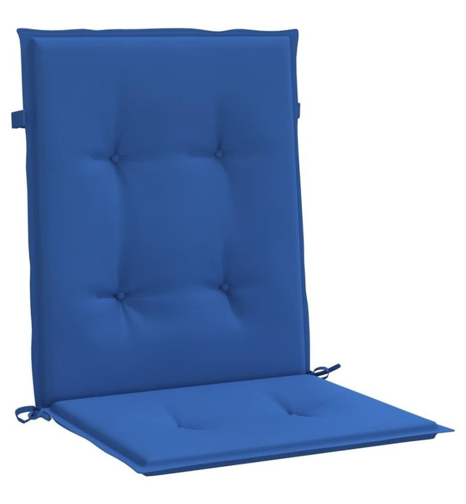 Coussins de chaise de jardin à dossier bas lot de 6 bleu royal