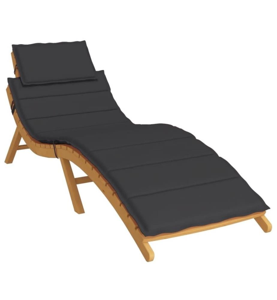 Coussin de chaise longue noir 186x58x3 cm tissu oxford