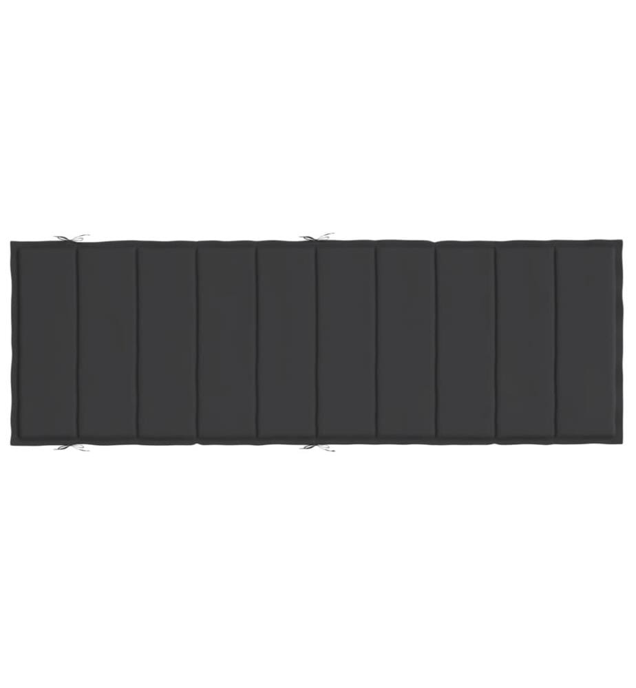 Coussin de chaise longue noir 186x58x3 cm tissu oxford