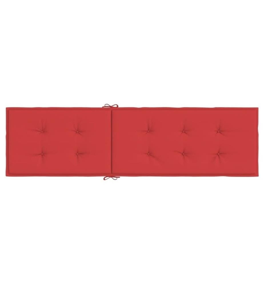 Coussin de chaise de terrasse rouge (75+105)x50x3 cm