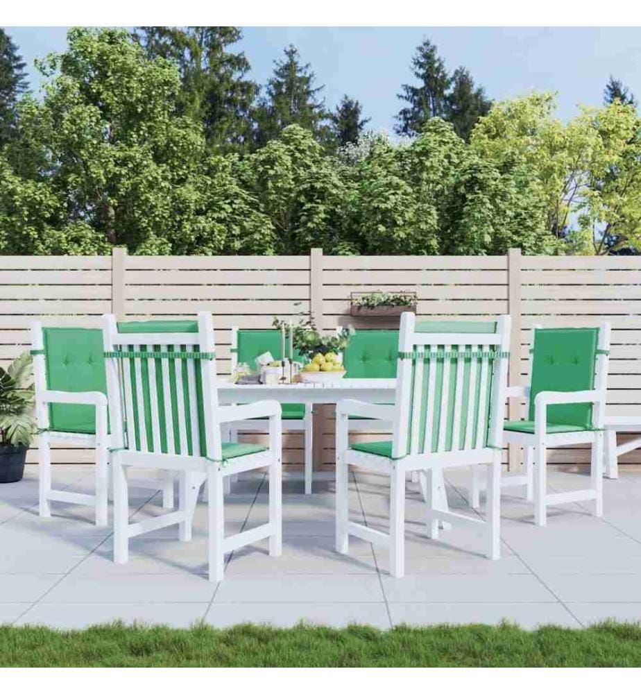 Coussins de chaise de jardin à dossier bas lot de 6 vert