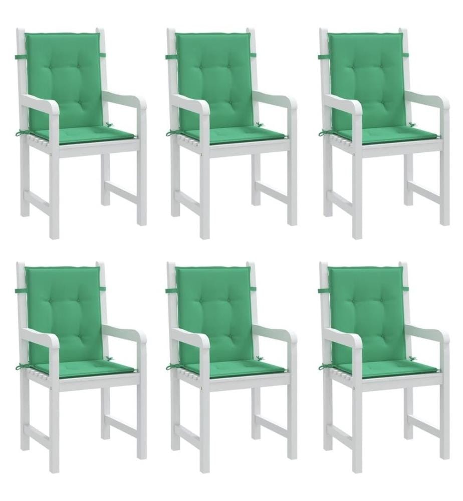 Gartenstuhlauflagen für Niedriglehner 6 Stk. Grün 100x50x3 cm