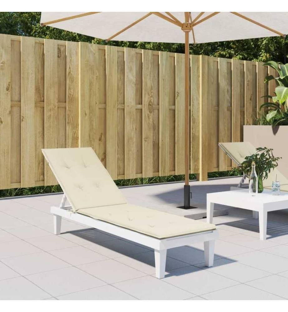 Coussin de chaise de terrasse crème (75+105)x50x3 cm