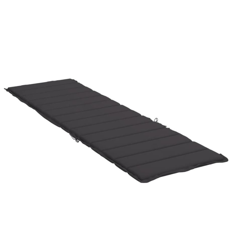 Coussin de chaise longue noir 200x70x3 cm tissu oxford