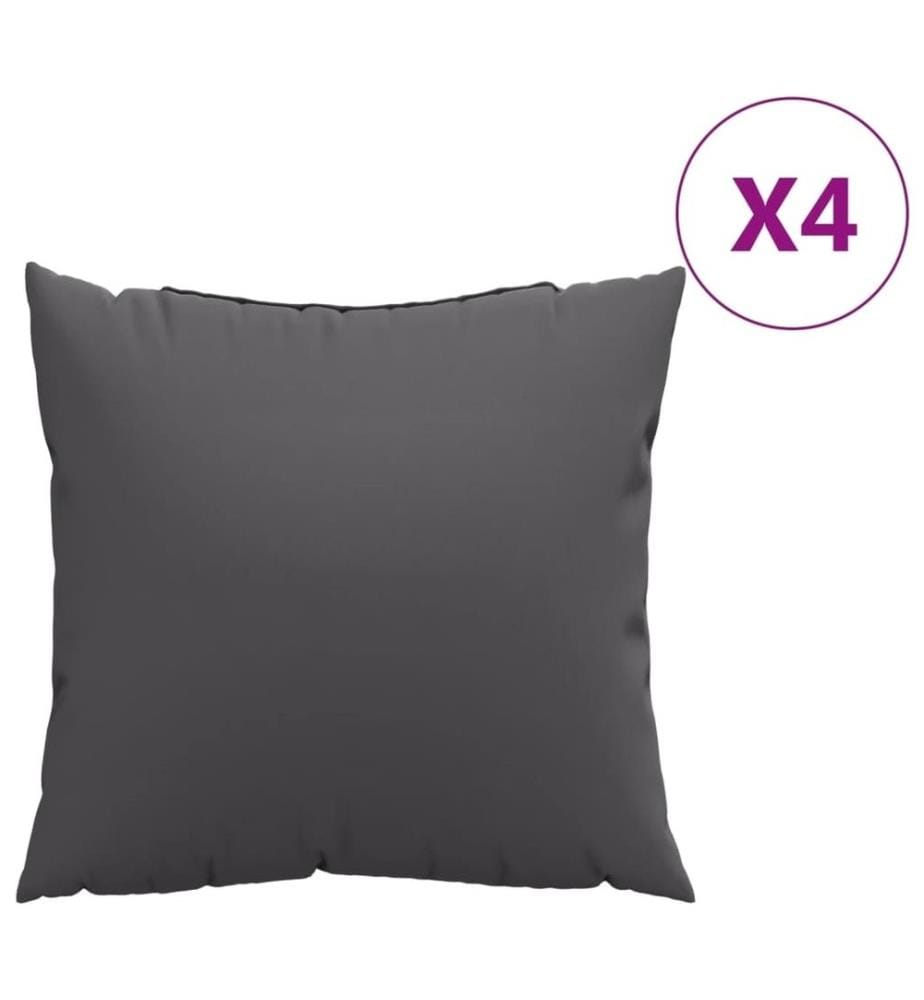 Coussins décoratifs 4 pcs anthracite 60x60 cm tissu