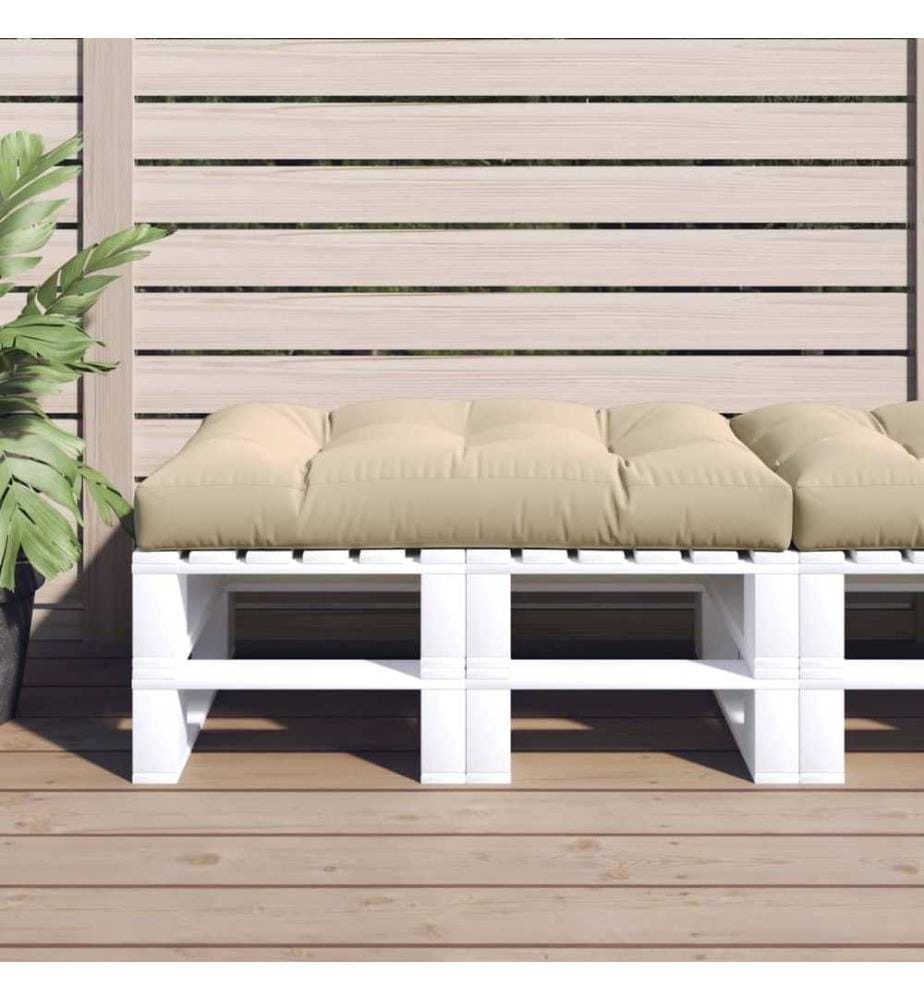 Coussin de palette beige 120x80x12 cm tissu