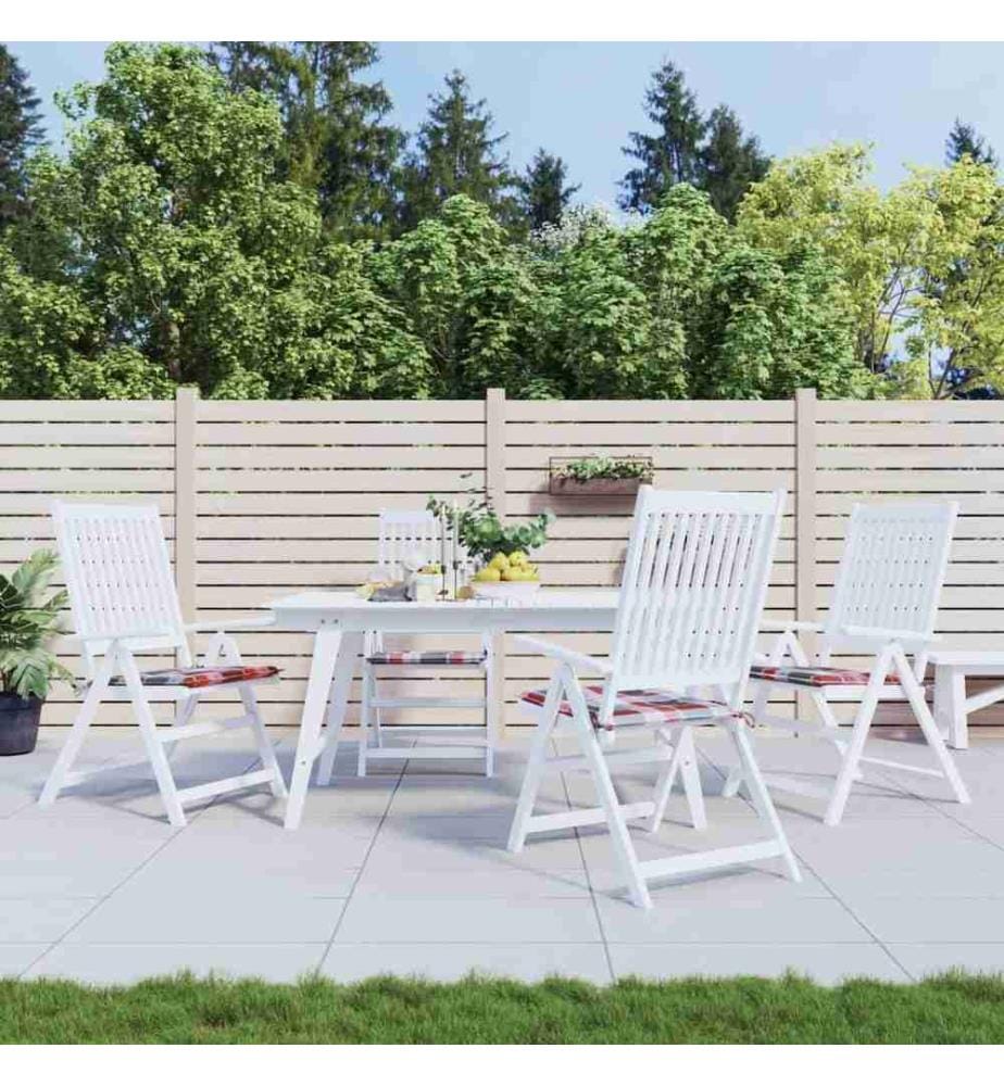 Coussins de chaise de jardin 4 pcs carreaux rouges 50x50x3 cm