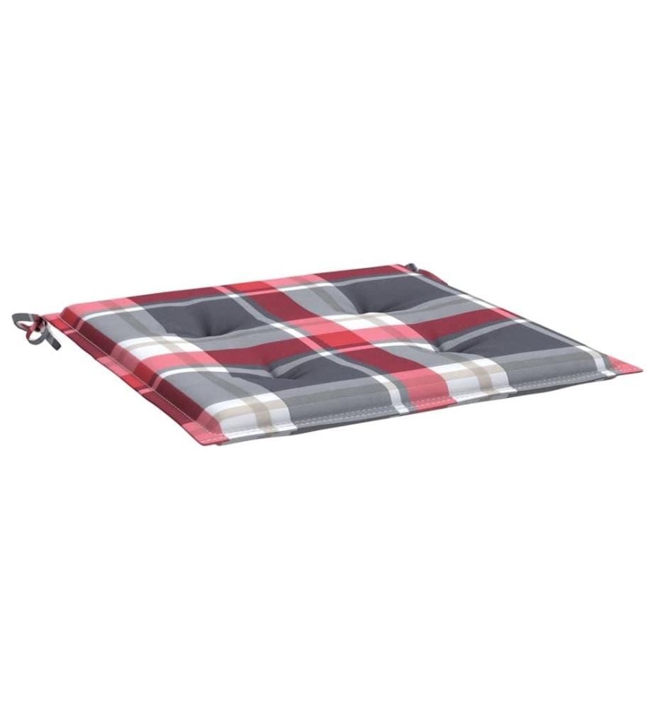 Coussins de chaise de jardin 4 pcs carreaux rouges 50x50x3 cm