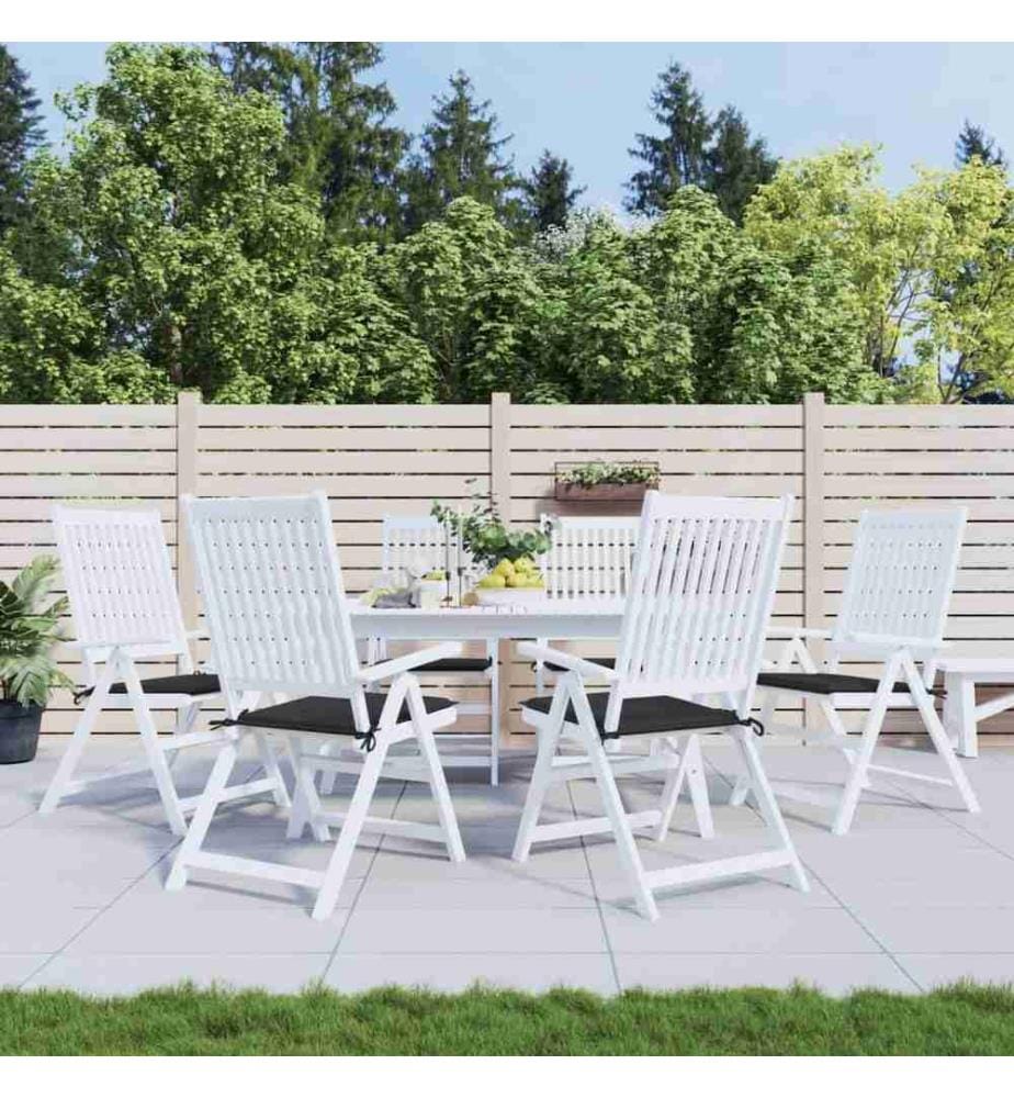 Gartenstuhl-Kissen 6 Stk. Schwarz 50x50x3 cm Oxford-Gewebe