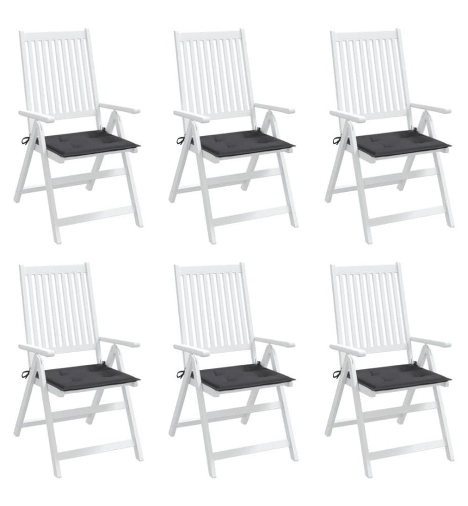 Gartenstuhl-Kissen 6 Stk. Anthrazit 50x50x3 cm Oxford-Gewebe