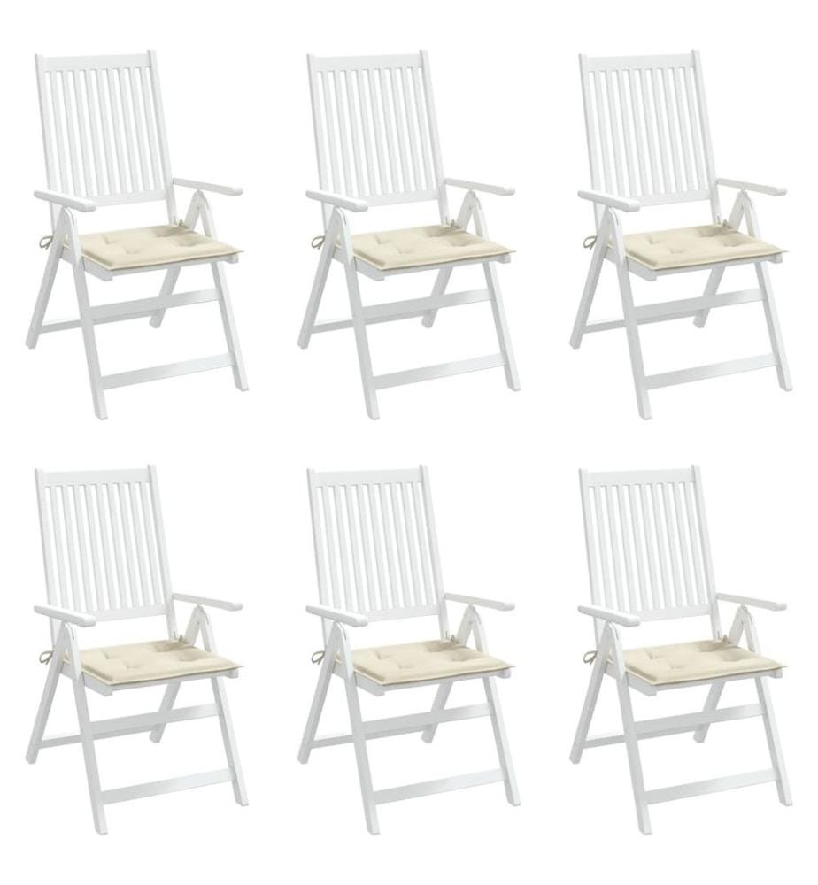 Gartenstuhl-Kissen 6 Stk. Creme 50x50x3 cm Oxford-Gewebe