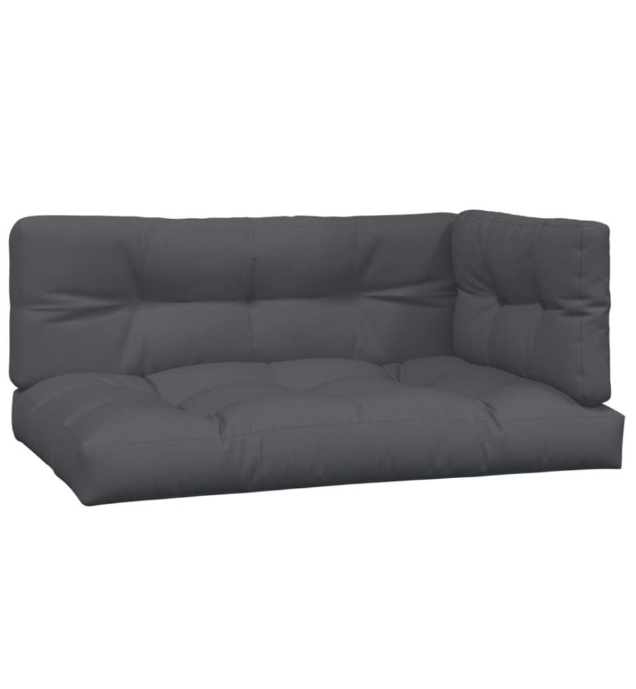 Coussins de palette 3 pcs anthracite tissu