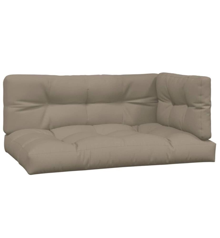 Coussins de palette 3 pcs taupe tissu