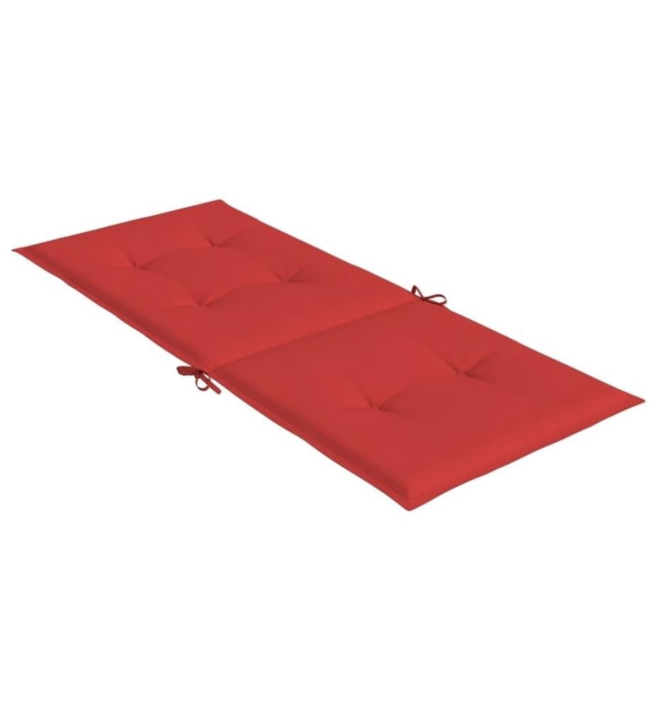 Coussins de chaise de jardin dossier haut lot de 6 rouge tissu