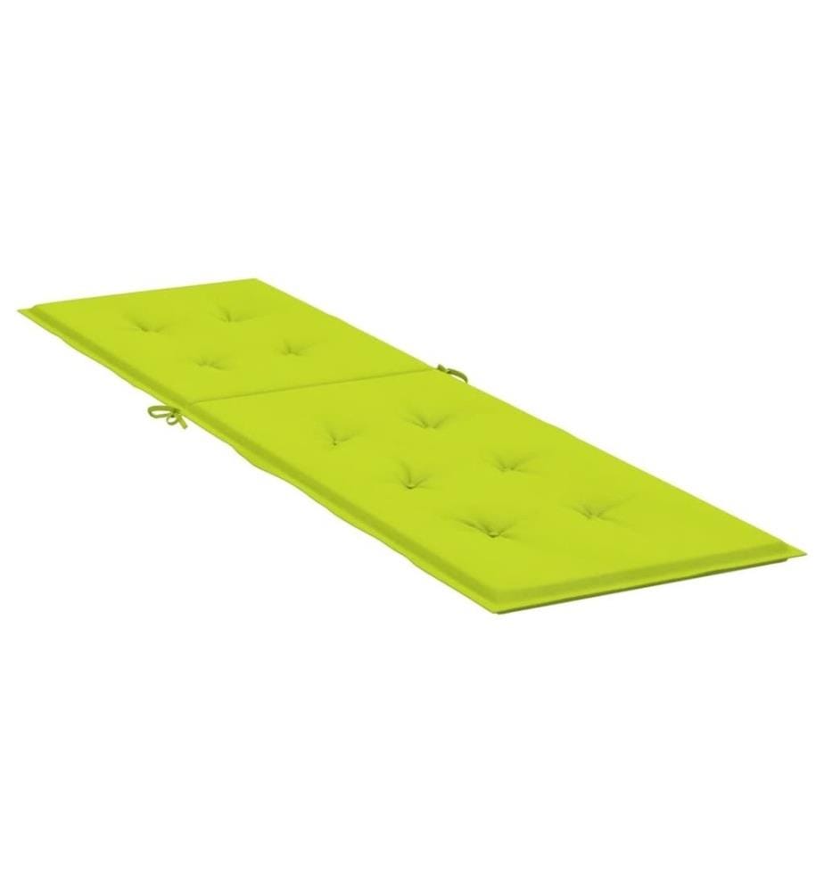 Coussin de chaise de terrasse vert vif (75+105)x50x3 cm