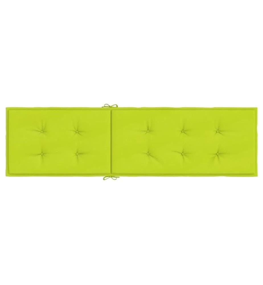 Coussin de chaise de terrasse vert vif (75+105)x50x3 cm