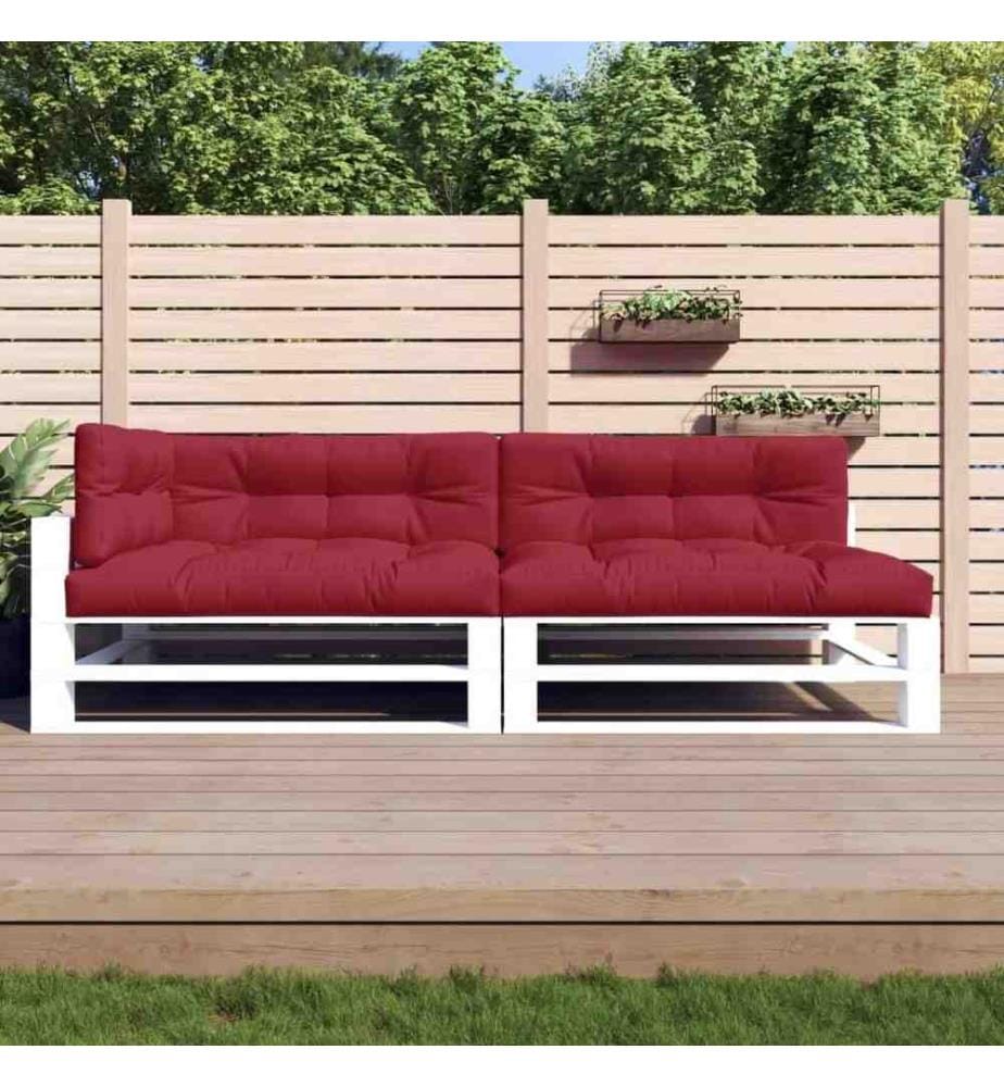 Coussins de palette 5 pcs rouge bordeaux tissu