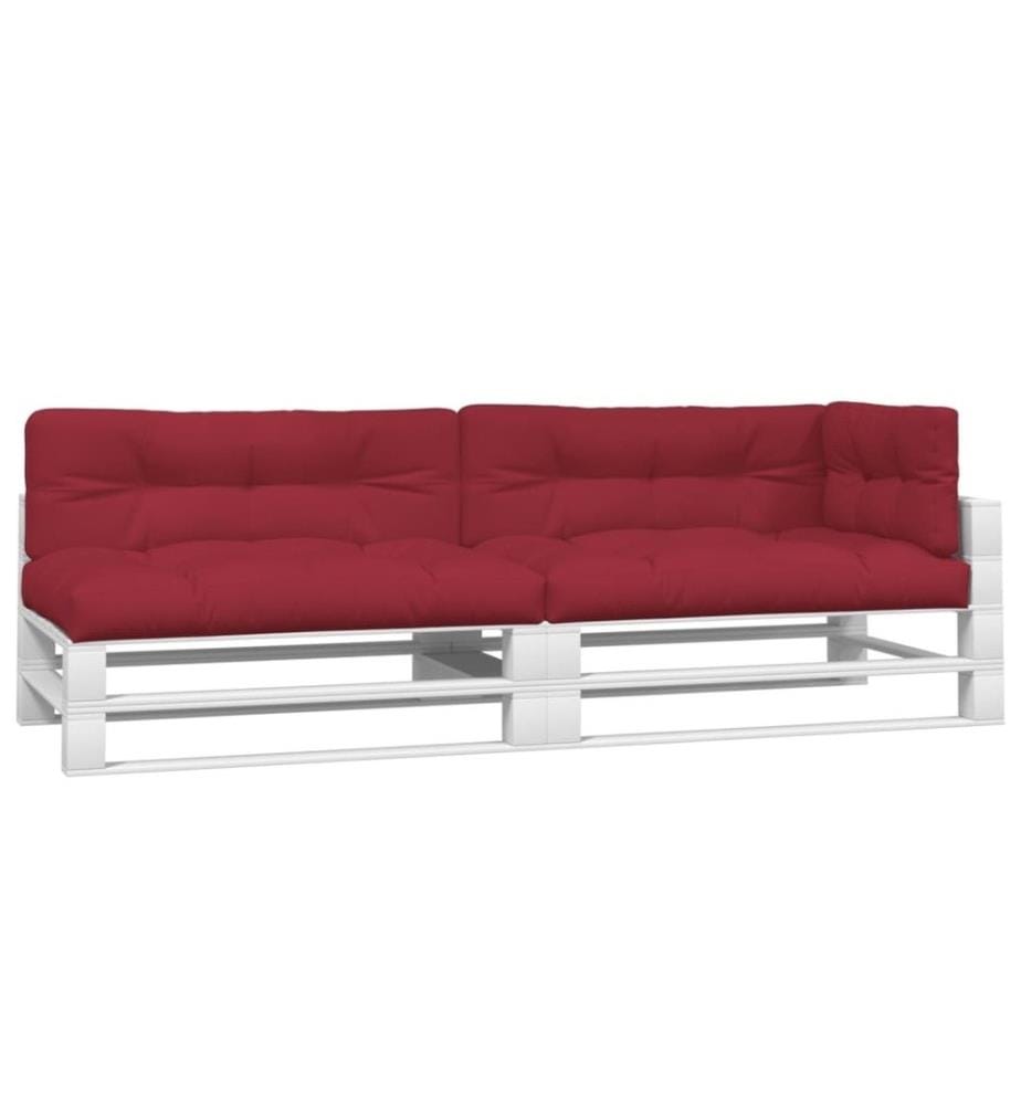 Coussins de palette 5 pcs rouge bordeaux tissu