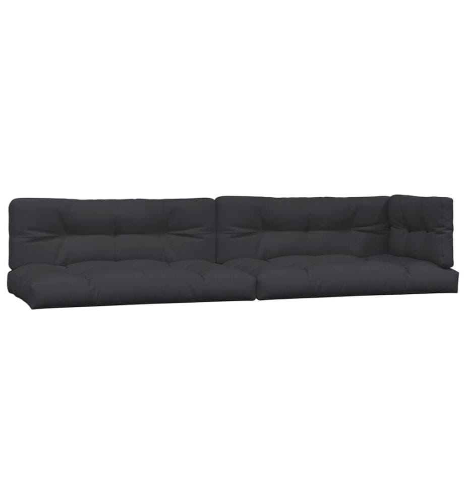 Coussins de palette 5 pcs noir tissu
