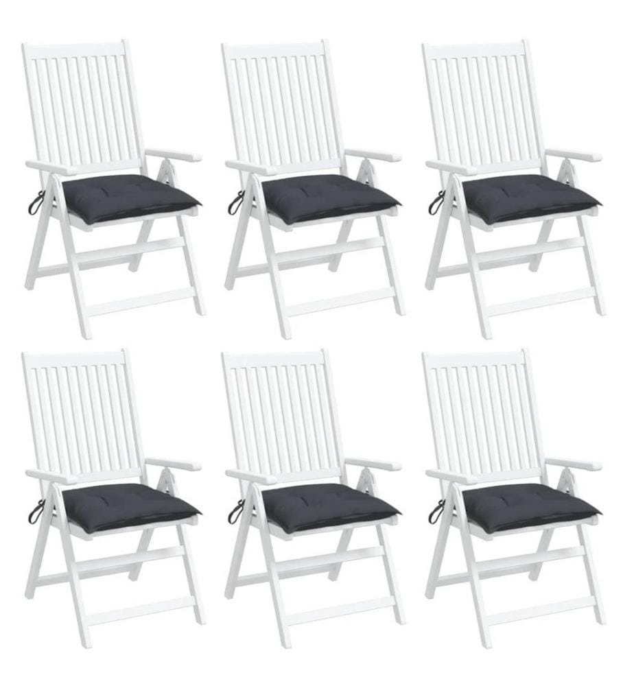 Stuhlkissen 6 Stk. Anthrazit 40x40x7 cm Oxford-Gewebe