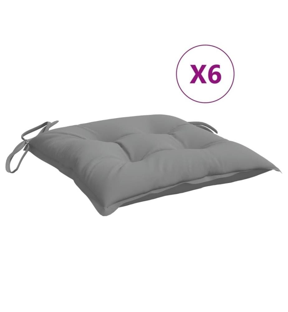 Stuhlkissen 6 Stk. Grau 40x40x7 cm Oxford-Gewebe