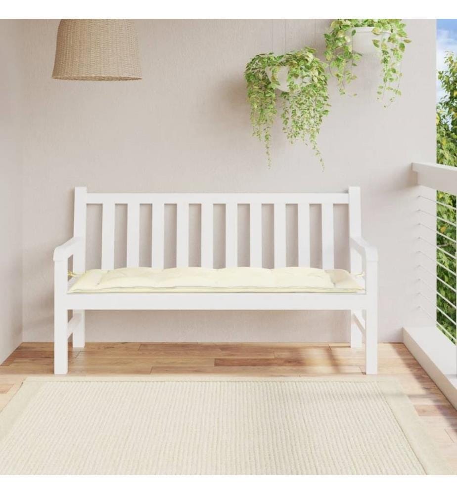 Gartenbank-Auflage Cremeweiss 150x50x7 cm Oxford-Gewebe