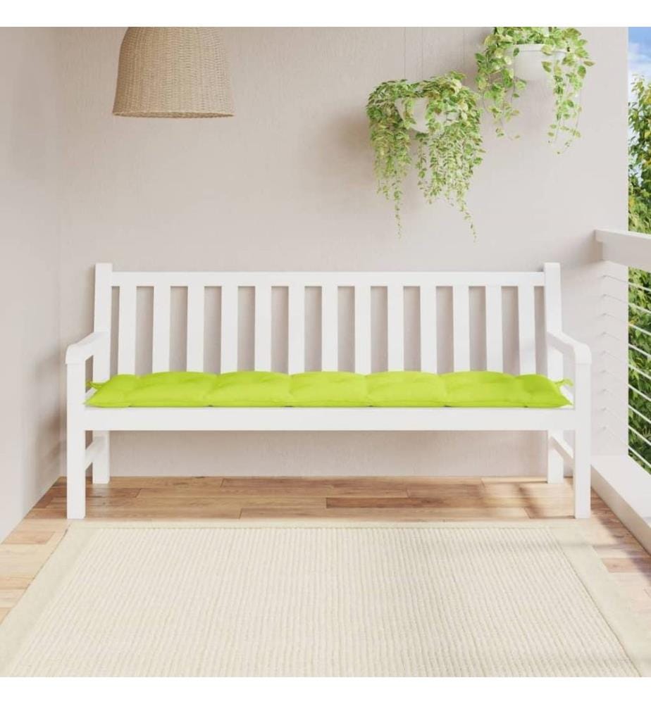 Coussin de banc de jardin vert brillant 180x50x7cm tissu oxford