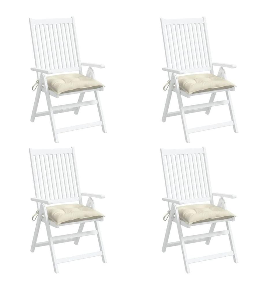 Stuhlkissen 4 Stk. Cremeweiss 40x40x7 cm Oxford-Gewebe