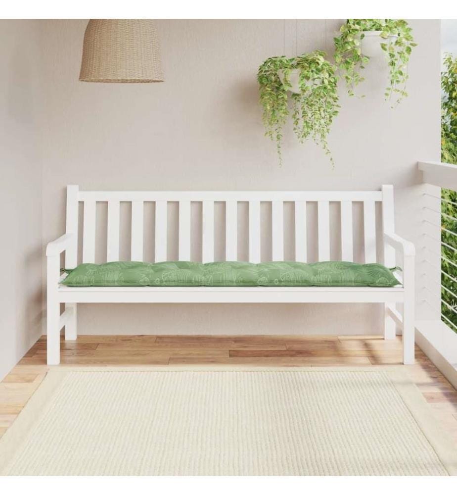 Gartenbank-Auflage Blattmuster 180x50x7 cm Oxford-Gewebe