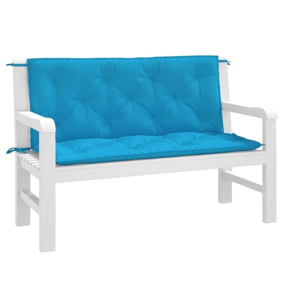 Coussins de banc de jardin 2 pcs bleu clair tissu Oxford