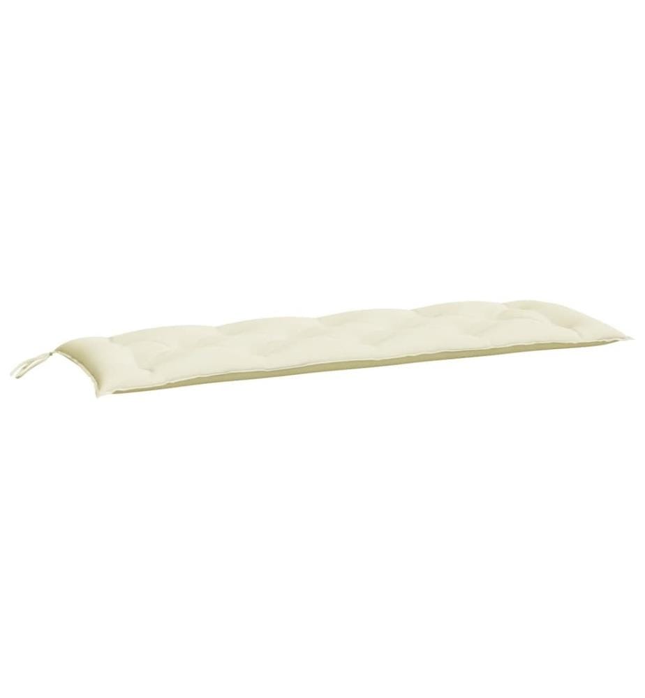 Coussins de banc de jardin 2 pcs blanc crème tissu Oxford