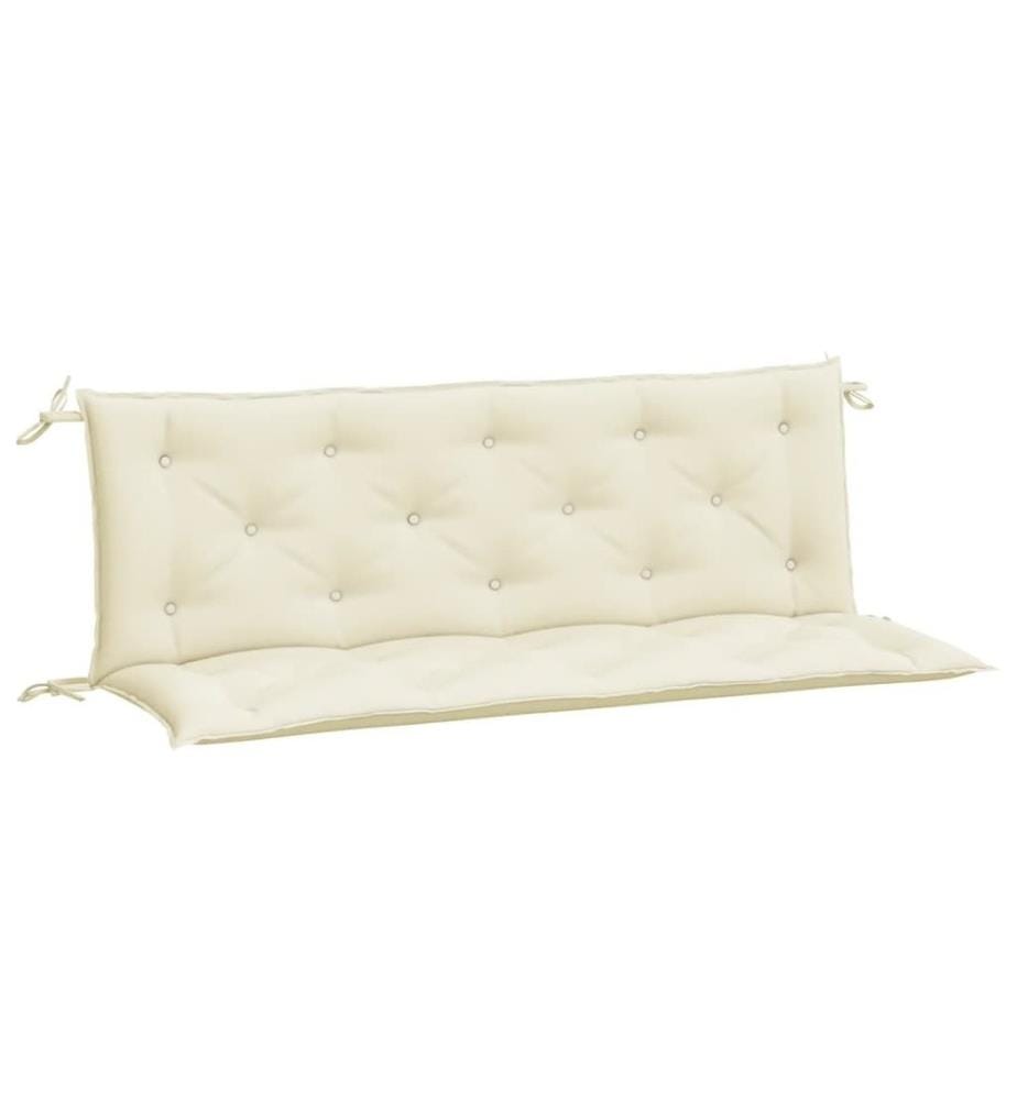 Coussins de banc de jardin 2 pcs blanc crème tissu Oxford