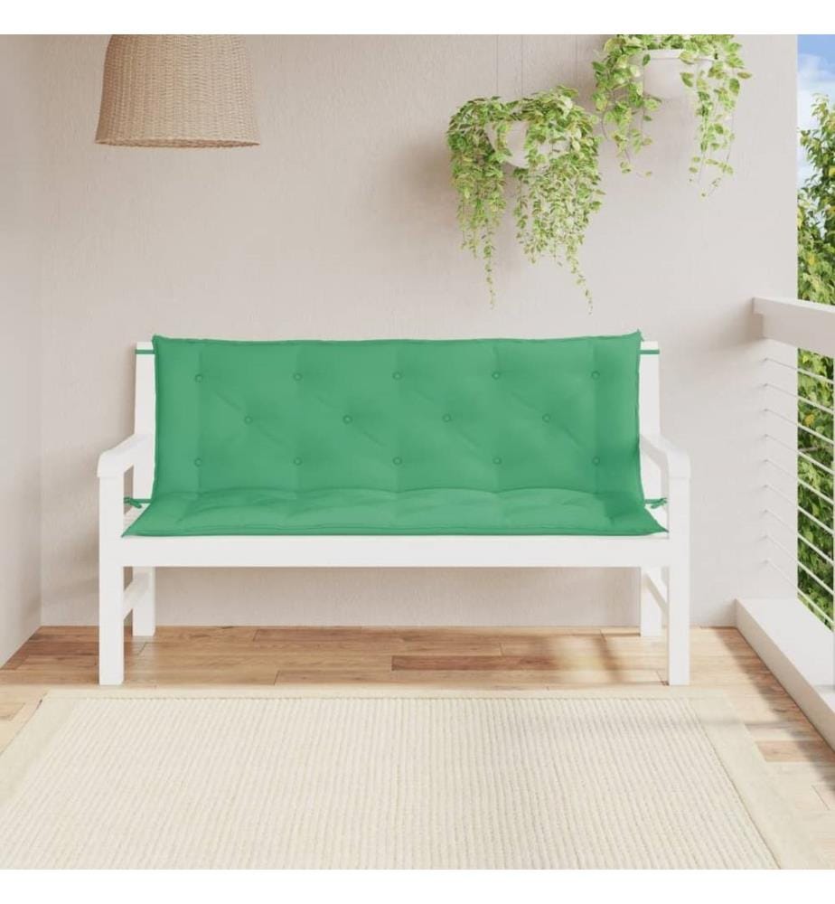 Gartenbank-Auflagen 2 Stk. Grün 150x50x7 cm Oxford-Gewebe