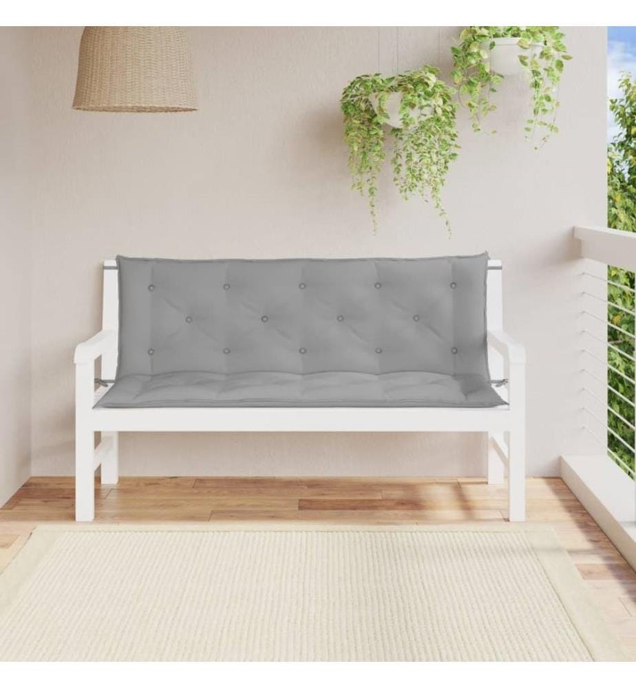 Gartenbank-Auflagen 2 Stk. Grau 150x50x7 cm Oxford-Gewebe