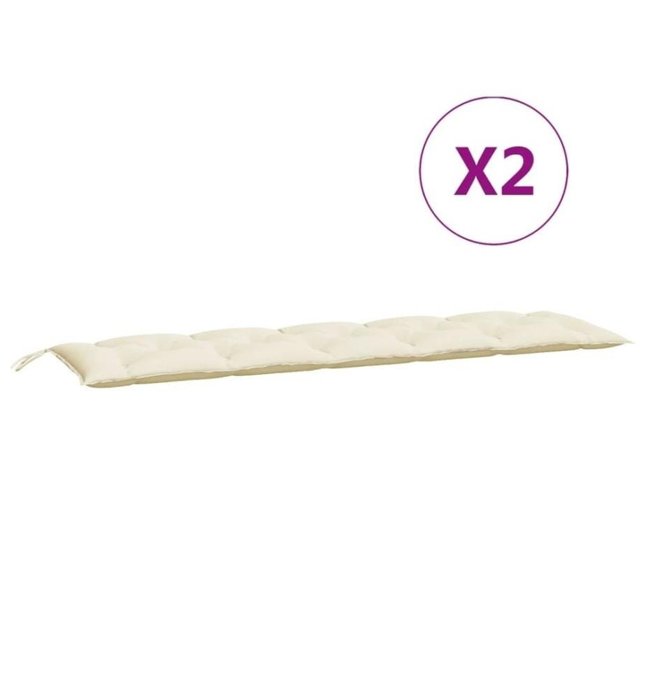 Gartenbank-Auflagen 2 Stk. Cremeweiss 180x50x7 cm Oxford-Gewebe