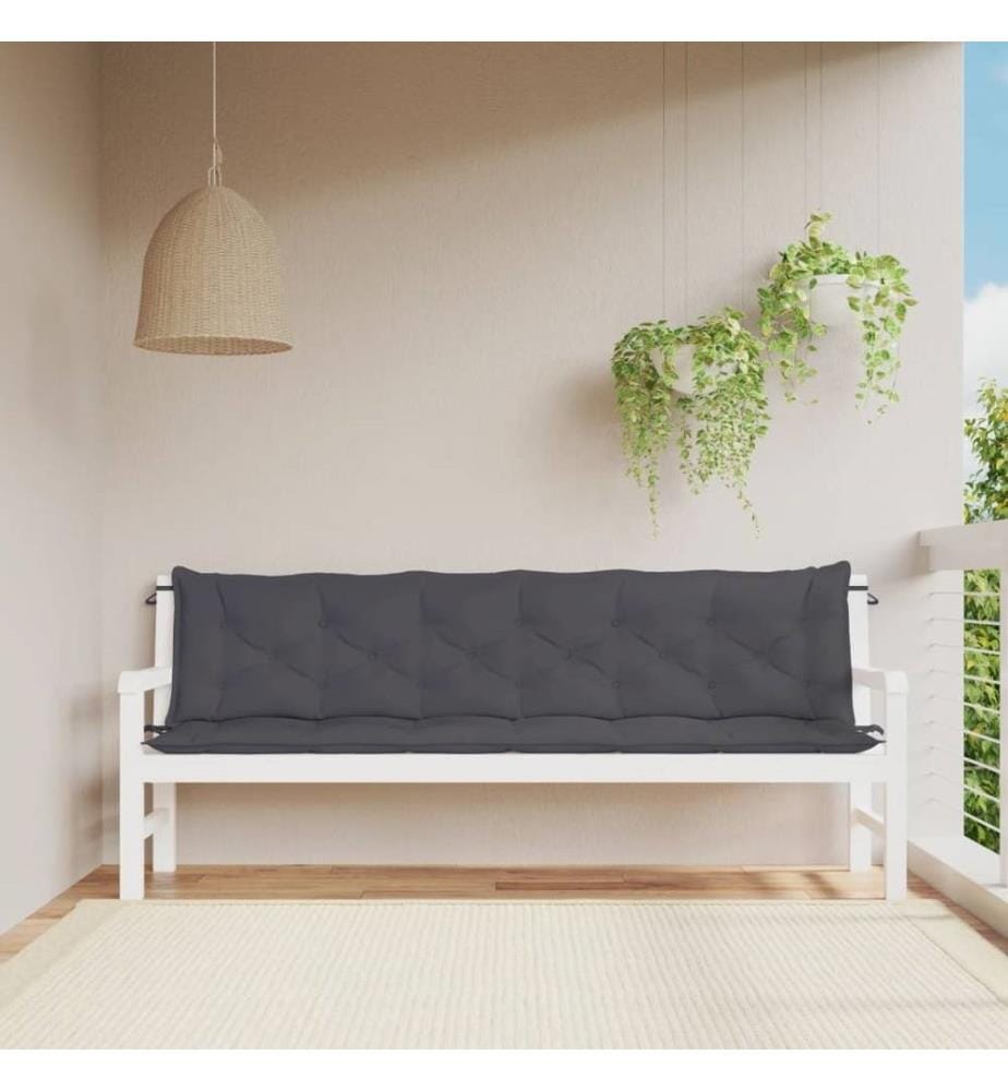 Gartenbank-Auflagen 2 Stk. Anthrazit 200x50x7 cm Oxford-Gewebe