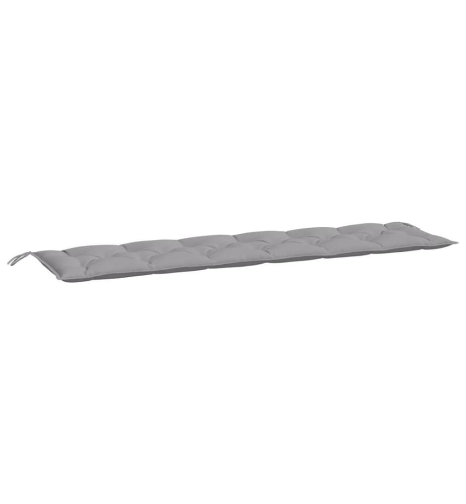 Coussins de banc de jardin 2 pcs gris 200x50x7 cm tissu Oxford