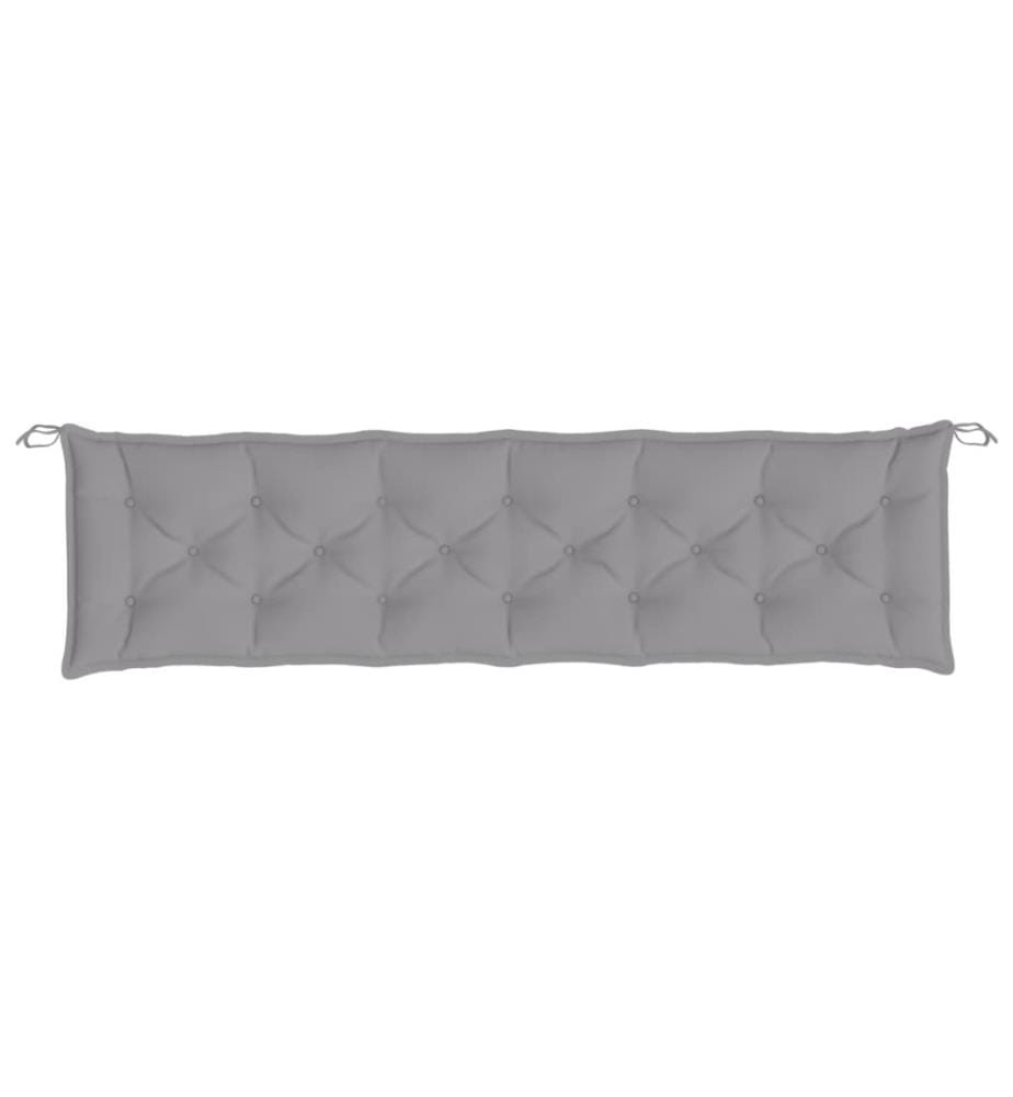 Coussins de banc de jardin 2 pcs gris 200x50x7 cm tissu Oxford