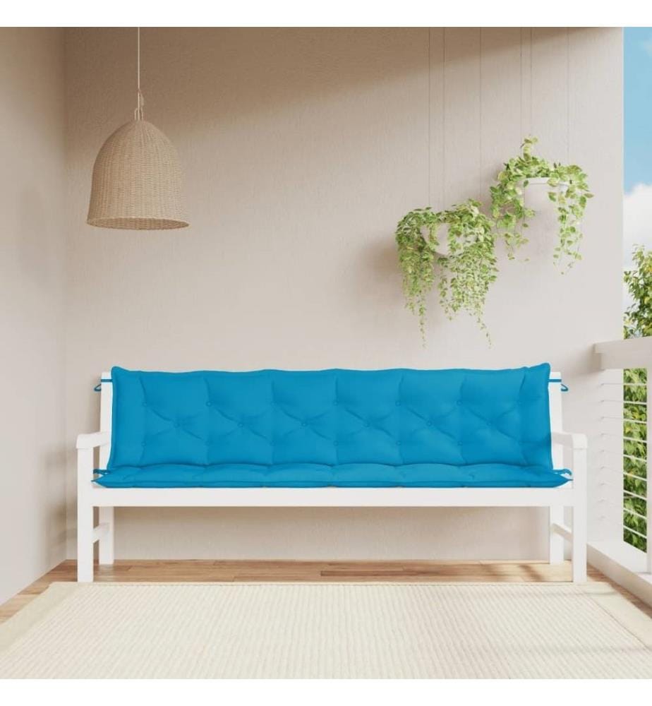 Gartenbank-Auflagen 2 Stk. Hellblau 200x50x7 cm Oxford-Gewebe