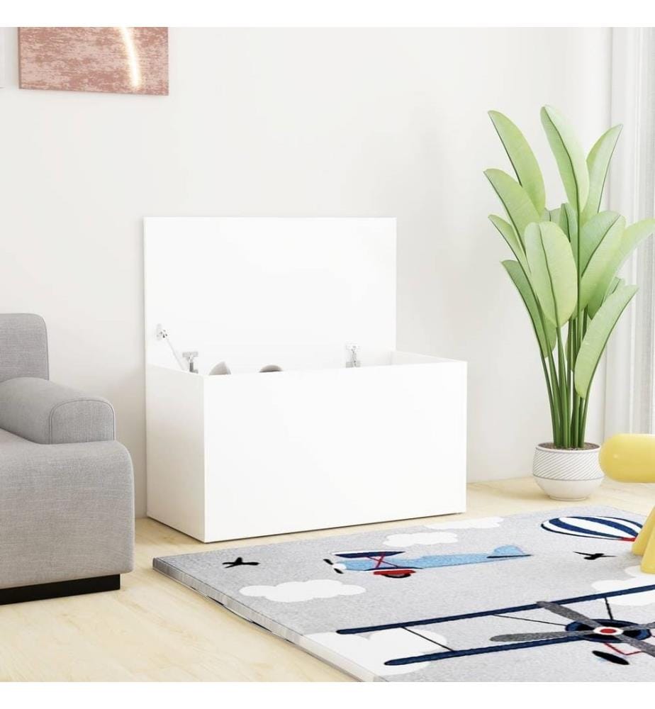 Coffre de rangement Blanc - VIDAXL - 84x42x46 cm - Bois d'ingénierie