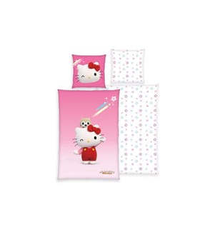 HERDING - Kinderbettwäsche Hello Kitty 160 x 210 cm