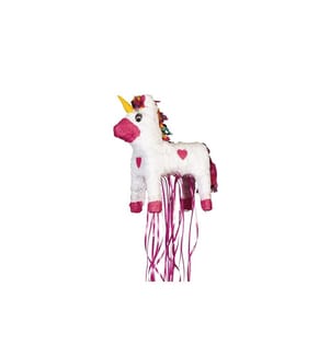 AMSCAN - Piñata Licorne à tirer, Rose/Blanc