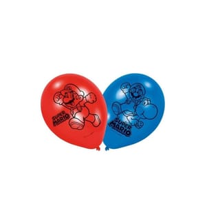AMSCAN - Luftballon Super Mario 6 Stück, Latex