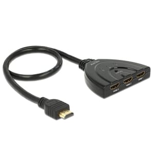 DELOCK - Distributeur 3 Port HDMI Switch 60cm 4K/30Hz, bidirectionnel