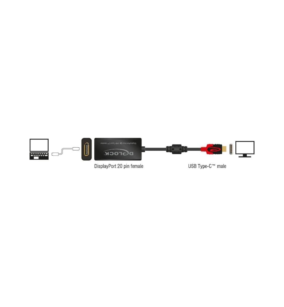 DELOCK - Adapter DisplayPort - USB Type-C 4K/60Hz, schwarz