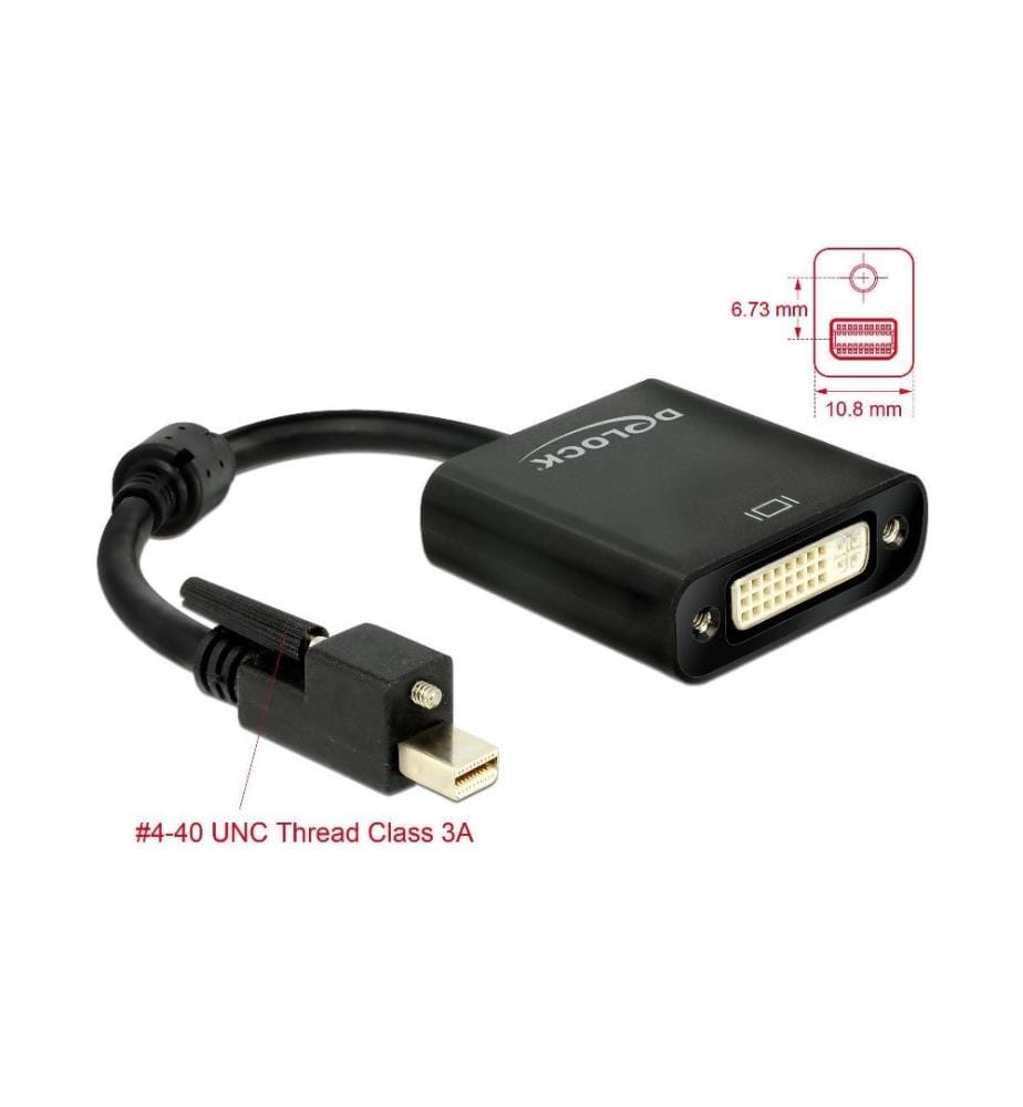 DELOCK - Adapter Mini-Displayport - DVI, 4K, aktiv, verschraubbar