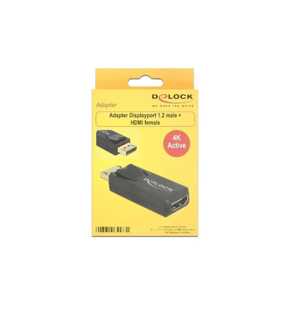 DELOCK - Adapter Displayport - HDMI aktiv, 4K, schwarz