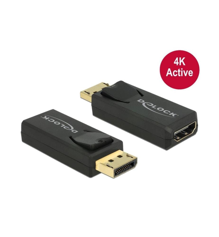 DELOCK - Adapter Displayport - HDMI aktiv, 4K, schwarz